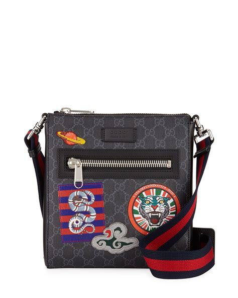 gucci patch messenger bag|gucci messenger bag men sale.